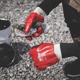 Site  PVC Dipped Gloves Red Large