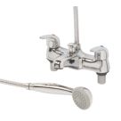 Swirl Conventional Chrome 92mm Deck Mounted Dual Control Manual Shower Mixer Tap