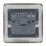 Hager Sollysta WRS51BSB 5A 1-Gang Unswitched Round Pin Socket Brushed Steel with Black Inserts