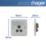 Hager Sollysta WRS51BSB 5A 1-Gang Unswitched Round Pin Socket Brushed Steel with Black Inserts