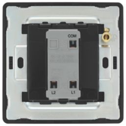 British General Evolve 20A 16AX 1-Gang 2-Way Light Switch  Black Chrome