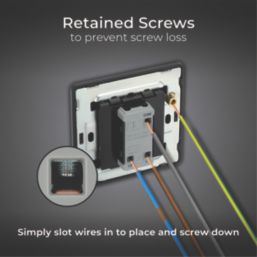 British General Evolve 20A 16AX 1-Gang 2-Way Light Switch  Black Chrome