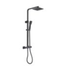 Highlife Bathrooms Orkney Series 2  Rear-Fed Exposed Matt Black Thermostatic Shower