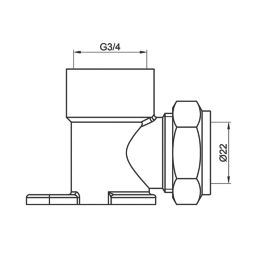 Flomasta  Brass End Feed Adapting 90° Female Elbow 15mm x 1/2"