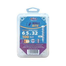 Orbix WallBite Fire Rated TX Pan Thread Cutting Wall Screws 6.5mm x 32mm 100 Pack