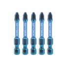 Spyder Mach-Blue 1/4" 50mm Hex Shank PZ2 Impact Driver Bits
 5 Pack