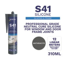 Bostik  Window & Door Frame Silicone Sealant Anthracite 310ml