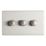 Contactum Lyric 3-Gang 2-Way LED Dimmer Switch  Brushed Steel