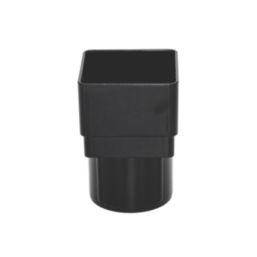 FloPlast  Square to Round Rainwater Downpipe Connector Black 65mm