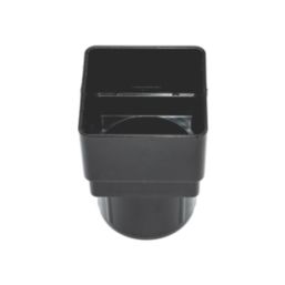 FloPlast  Square to Round Rainwater Downpipe Connector Black 65mm