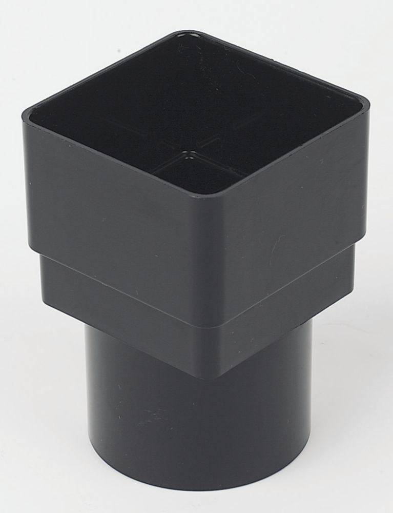 FloPlast Square to Round Rainwater Downpipe Connector Black 65mm Screwfix