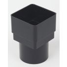 FloPlast  Square to Round Rainwater Downpipe Connector Black 65mm