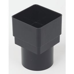 FloPlast  Square to Round Rainwater Downpipe Connector Black 65mm
