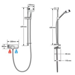 Mira Form Rear-Fed Exposed Chrome Thermostatic Mixer Shower