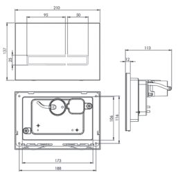 Battery-Powered Dual-Flush Contactless Plate Black