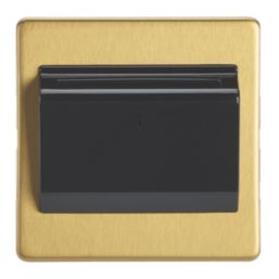 Contactum Lyric 10AX Key Card Switch Brushed Brass with Black Inserts