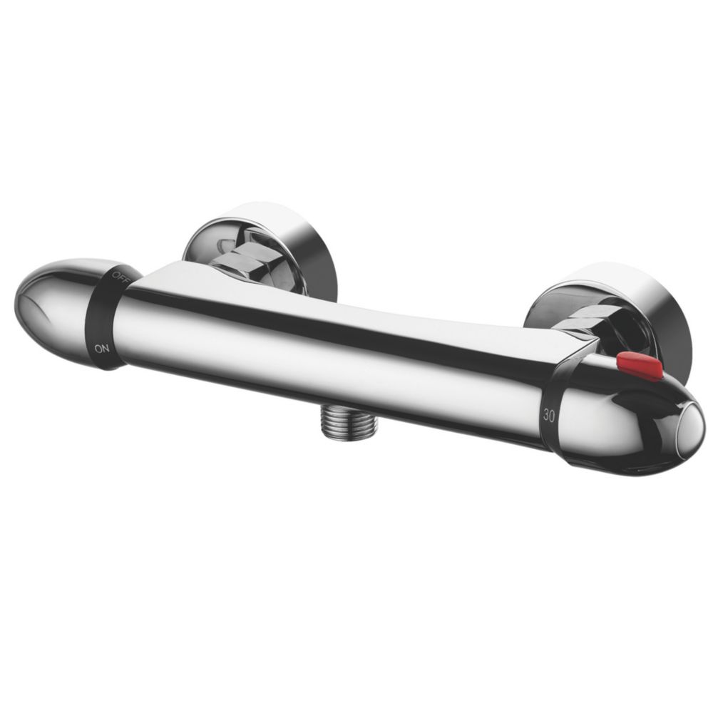 ETAL Dew Exposed Single Outlet Thermostatic Chrome Shower Valve - Screwfix