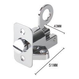 Smith & Locke Fanlight Catch Polished Chrome 51mm x 43mm