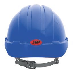 JSP EVO2 Mid Peak Slip-Ratchet Vented Safety Helmet Blue