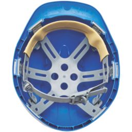 JSP EVO2 Mid Peak Slip-Ratchet Vented Safety Helmet Blue