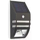 LAP  Outdoor LED Solar Bulkhead With PIR Sensor Matt Black 40lm