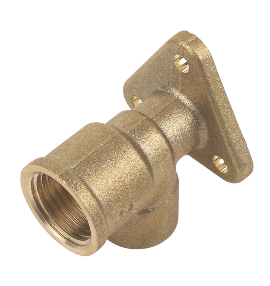 Flomasta Brass End Feed Adapting 90° Wall Plate Elbow 15mm x 1/2