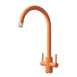 ETAL Sorrento Twin Lever Kitchen Mixer Tap Matt Orange