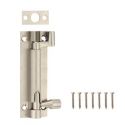 Smith & Locke Necked Door Bolt Satin Nickel 100mm