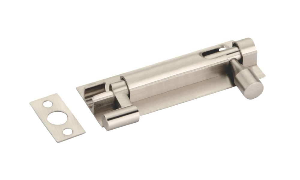 Smith & Locke Necked Door Bolt Satin Nickel 100mm Screwfix