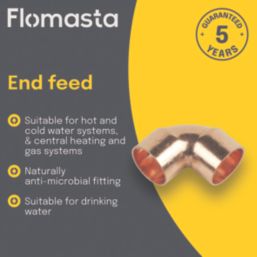 Flomasta  Copper End Feed Equal 90° Elbows 28mm 2 Pack