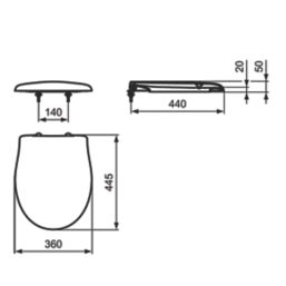 Ideal Standard Alto Soft-Close Toilet Seat & Cover Duraplast White