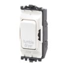 MK Grid Plus 20A Grid DP Tumble Dryer Switch White  with Colour-Matched Inserts