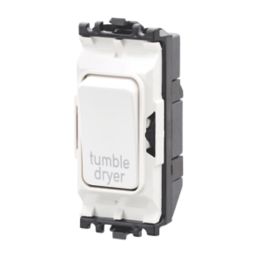 MK Grid Plus 20A Grid DP Tumble Dryer Switch White  with Colour-Matched Inserts