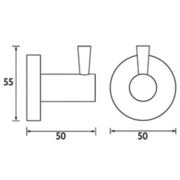 Bristan  Round Robe Hook Black