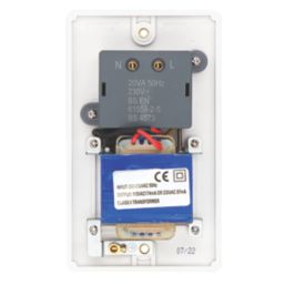 Vimark Pro 2-Gang Dual Voltage Shaver Socket 115 / 230V White