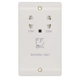 Vimark Pro 2-Gang Dual Voltage Shaver Socket 115 / 230V White