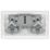 British General Evolve 13A 2-Gang SP Switched Socket Brushed Steel  with White Inserts