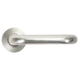 Dorma Pure 8100 Lever on Rose Door Handles Pair Satin Stainless Steel
