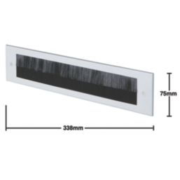 Stormguard Brush Letter Plate Draught Excluder White 338mm x 75mm