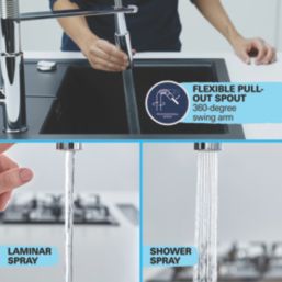 Grohe Get Professional 30360000 Pull-Out Kitchen Tap Chrome