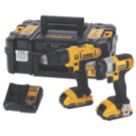 DEWALT DCZ298D2T-SFGB 18V 2 x 2.0Ah Li-Ion XR  Cordless Combi Drill & Impact Driver Twin Pack