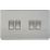 Knightsbridge  10AX 4-Gang 2-Way Light Switch  Brushed Chrome