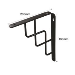 Essentials Step Shelf Brackets Black 230mm x 180mm 4 Pack