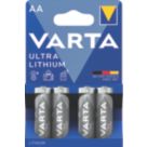 Varta Ultra AA 1.5V Lithium Batteries 4 Pack