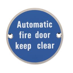 Essentials  Automatic Fire Door Keep Clear Sign 76mm