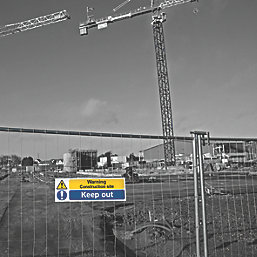"Warning Construction Site Keep Out" Sign 200mm x 600mm