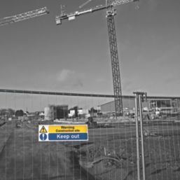 Essentials  "Warning Construction Site Keep Out" Sign 200mm x 600mm