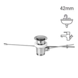 Flomasta Slotted Pop Up Basin Waste with Lever Chrome-Plated Brass 32mm