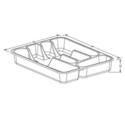 Essentials Datil Plastic Cutlery Tray 260mm x 330mm Grey