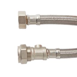 Essentials Flexible Tap Connector with Isolating Valve 22mm x 3/4" x 300mm